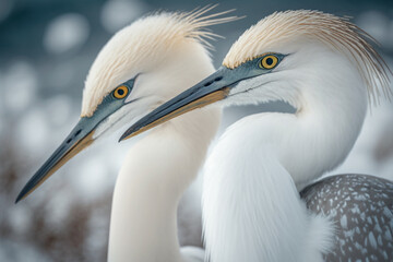 Poster - Two egrets fall in love