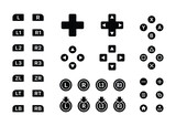 Fototapeta Boho - Video game controller button set collection flat vector icon for games and websites