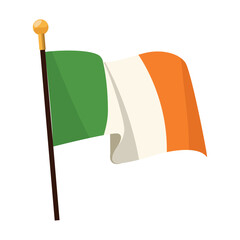 Sticker - ireland flag in pole