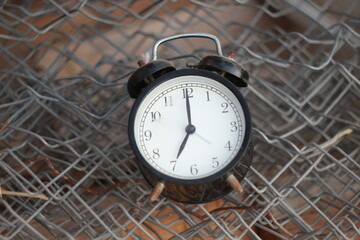 vintage black alarm clock