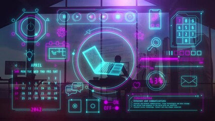 Wall Mural - infographic animation on the theme of social networks.