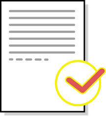 Wall Mural - There is a tick next to the paper document, representing the confirmed icon