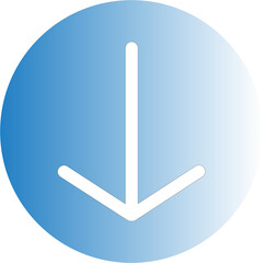 Wall Mural - There is a down arrow pattern in the center of the blue gradient circle.