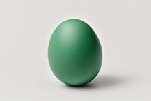 Green Easter Egg On A White Background Created With Generative AI Technology	
