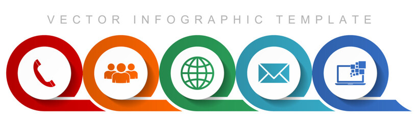 Poster - Social media icon set, miscellaneous icons such as phone, people, globe, envelope and laptop for webdesign and mobile applications, flat design infographic vector template in eps 10