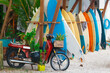 © Cavan Images - Motorcycle and surfboards, Thulusdhoo, Male, Maldives