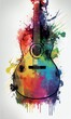 © Matyfiz - Guitar. Music graphite poster, background, wallpaper. Printable artwork.