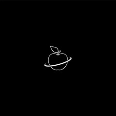 Canvas Print - Apple logo icon isolated on dark background