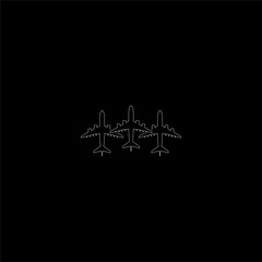 Canvas Print - Airplanes icon isolated on dark background