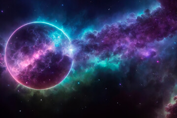 Wall Mural - nebula in deep space concept. generative ai
