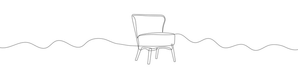 Wall Mural - continuous linear drawing of chair. single line drawing of chair. vector illustration. line art of s