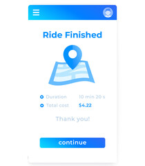 Wall Mural - ride finished, mobile ui
