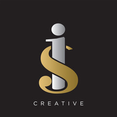 Wall Mural - si logo design vector icon luxury premium	