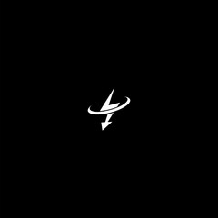 Sticker - Lightning bolt logo icon isolated on dark background