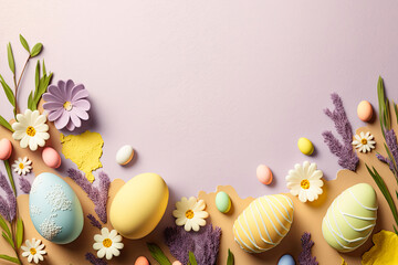 Wall Mural - Easter holiday background. Generative AI