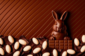 Wall Mural - Easter chocolate figures. Generative AI