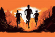 © Alghas - Running silhouettes. Vector illustration, Trail Running, Marathon runner