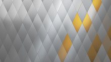 White Gold Diamond Pattern Background.