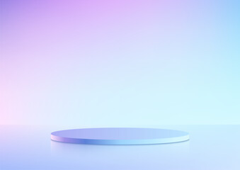 Wall Mural - 3d realistic empty podium platform product display minimal wall scene background