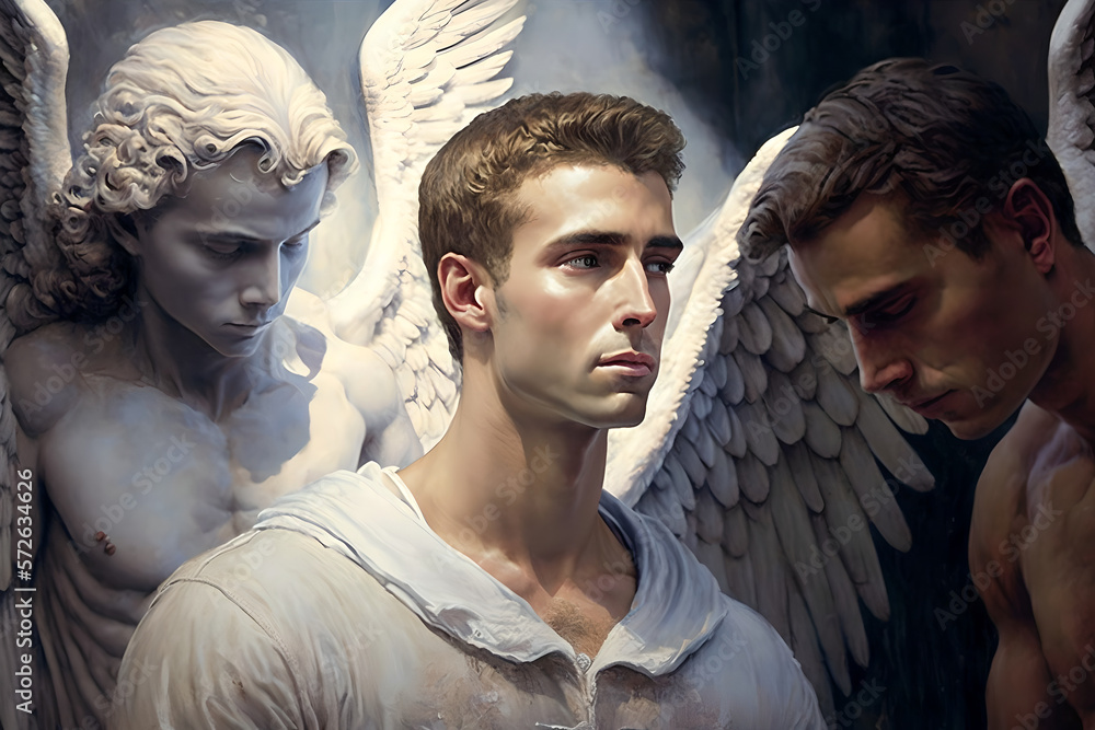 A passed away dad is now an angel in heaven, comes to hug his young ...