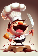 Wall Mural - chef cartoon character