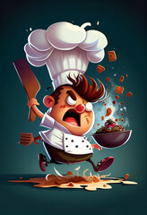 Wall Mural - chef cartoon character