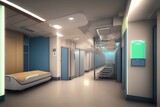 Fototapeta  - hospital corridor in hospital-Generate AI