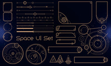 Set Of Tribal User Interface Elements. Space Ethnic HUD. Good For Game UI. Vector Illustration EPS10