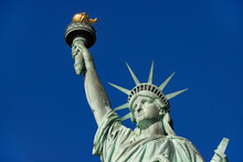 Close Up Of Statue Of Liberty, Blue Sky