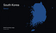 Creative map of South Korea. Political map. Seoul. Capital. World Countries vector maps series. Hexagon