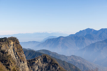 Poster - Alishan national scenic area with beautiful mountain landscape