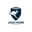 Kangaroo logo, icon vector design template. Logotype kangaroo design vector with gradient color. 