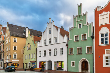 Fototapete - Neustadt street in Landshut, Germany