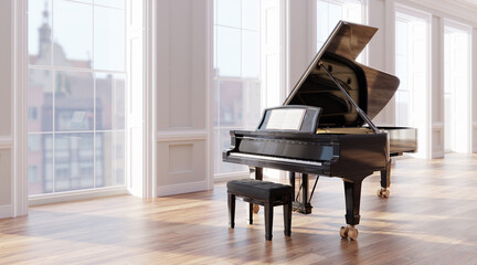 Wall Mural - Classic grand piano in classical style room interior