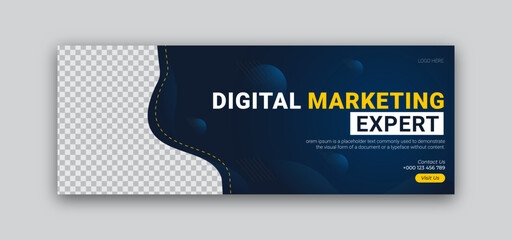 Wall Mural - Digital marketing agency, digital business marketing banner for social media post template
facebook cover web banner template.