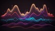Abstract Waves, Frequency, Band. Post-produced generative AI digital illustration.