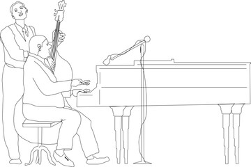 Vector sketch illustration of 2 people orchestral musicians