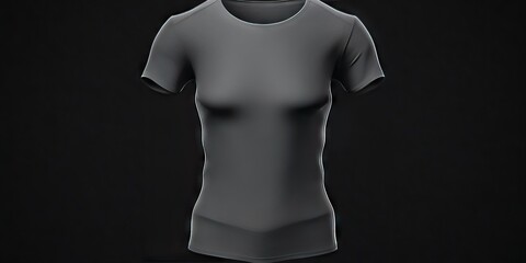 Sticker - T-shirt mocap on a dark background, photorealistic without inscriptions, without a pattern, plain t-shirt, front view