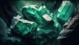 Fototapeta Konie - Green mineral emerald. Crystal gemstone texture background. Geode