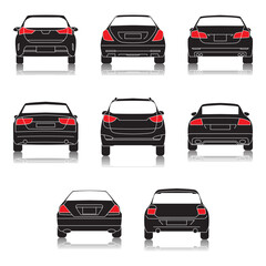 car back icon set