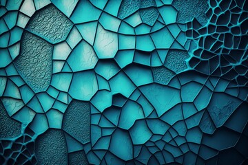 Canvas Print - A Visual Symphony: A Beautiful Abstract Decorative Texture on a Stunning Blue Wall Background - Generative AI