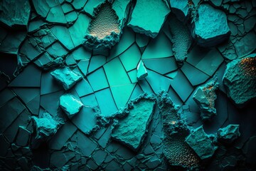 Sticker - A Graphic Gulf: A Beautiful Abstract Turquoise Wall Texture with Decorative Flair - Generative AI