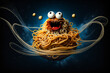 flying spaghetti bolognese monster in space