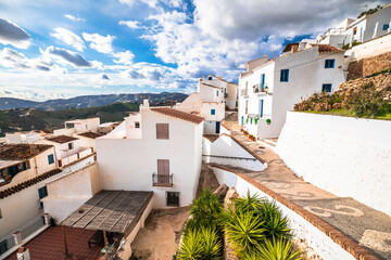 Wall Mural - White village of Frigiliana street view