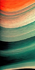 Wall Mural - horizontal colorful abstract wave with peru firebrick a illustration design art