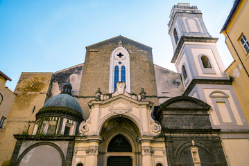 Canvas Print - View Of Gothic Roman Catholic Church Of San Domenico Maggiore In Naples, Italy