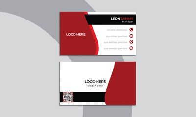 Wall Mural - Double-sided luxury, elegant and minimalist, visiting card template. Red and black name cards.