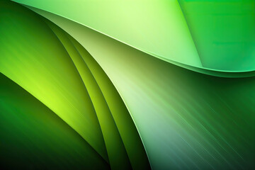 Wall Mural - Abstract green background with waves created with generative AI technology