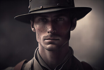 portrait of a confederate soldier, generative ai