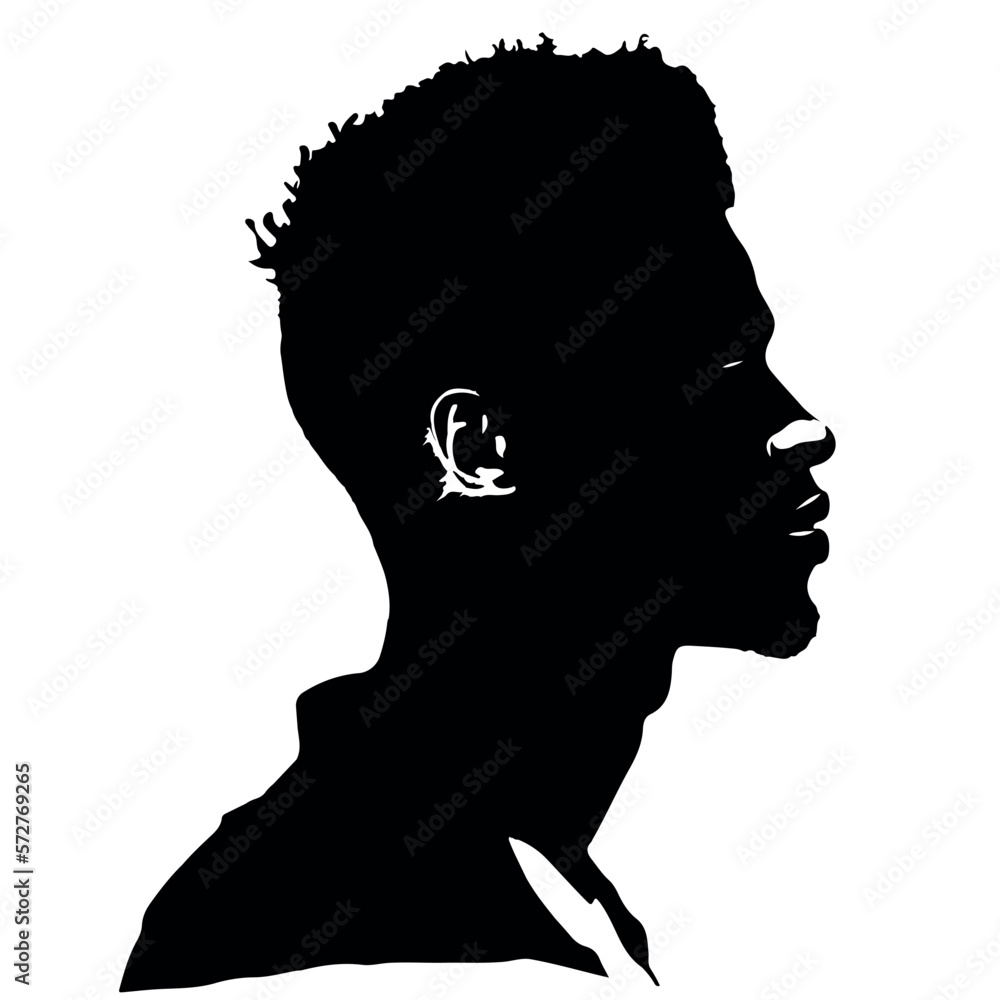 Black man silhouette vector Illustration Stock Vector | Adobe Stock